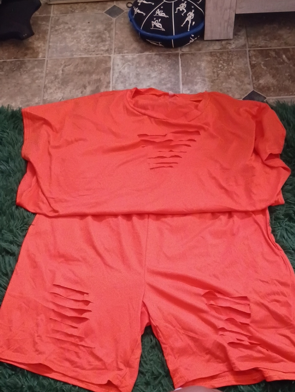 Ripped H&M Vibrant Orange Casual Top